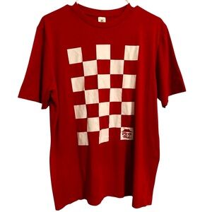 Vintage Pizza Hut T-Shirt‎ Men’s Medium Red 90s Checkerboard Retro Logo Tee
